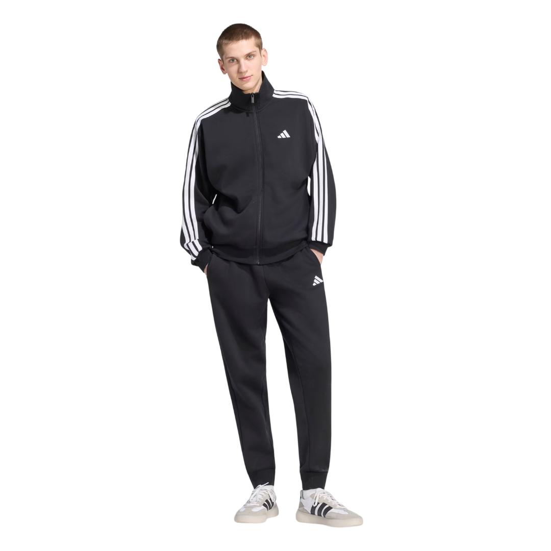 Adidas Tuta in tessuto felpato 3 stripes 